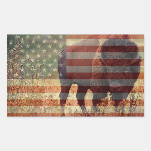 Bison Flag Rectangular Sticker (Front)