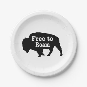 Bison Free To Roam Paper Plate