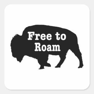 Bison Free To Roam Square Sticker