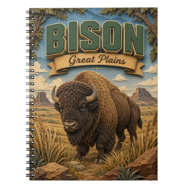 Bison Great Plains POPCUT Notebook (Front)