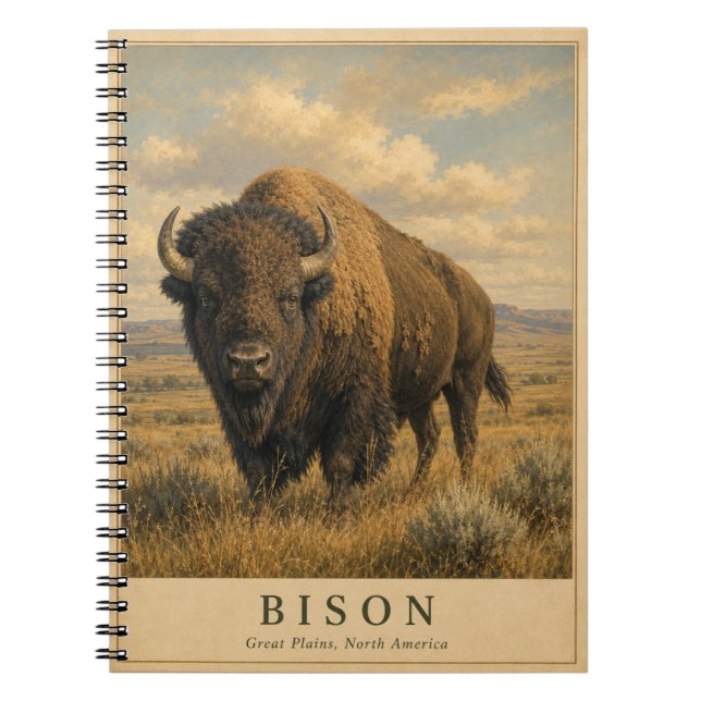 Bison Great Plains VINTAGE Notebook (Front)