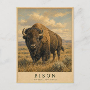 Bison Great Plains VINTAGE Postcard