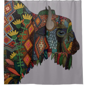 bison heather shower curtain
