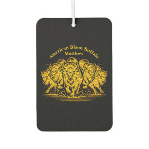 Bison Herd Charging Through the Water in Nature Car Air Freshener