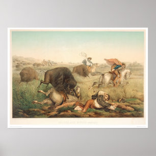Bison Hunt (0008A) Poster