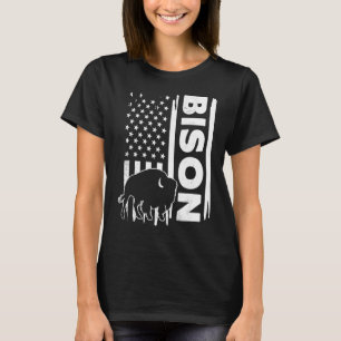Bison hunting US flag graphic concept T-Shirt