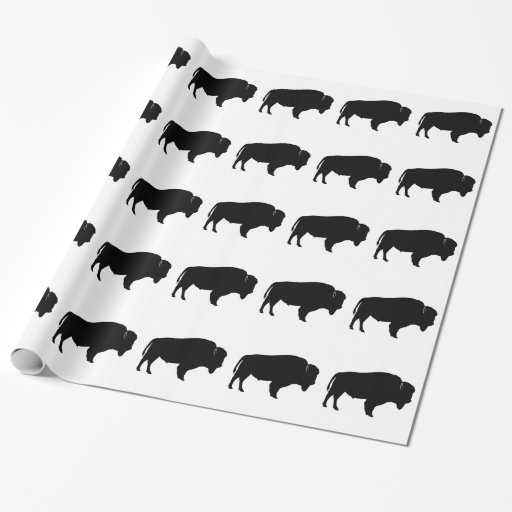 Image of Bison in Silhouette Wrapping Paper