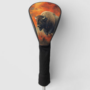 Bison in the Autumn Woods Artwork Golf Head Cover