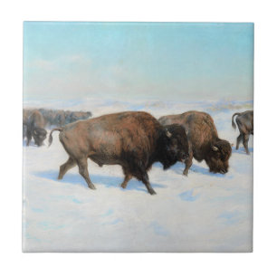 Bison in the Snow (by Rosa Bonheur) Tile