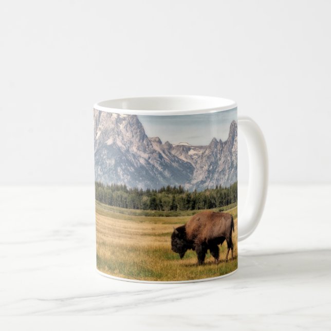 Bison in the Tetons Coffee Mug (Front Right)