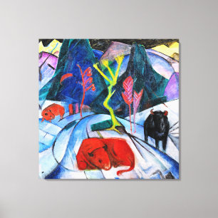 Bison in Winter, painting by Franz Marc Canvas Print