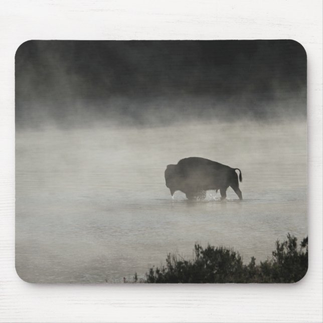 Bison in Winter Yellowstone Mouse Mat (Front)