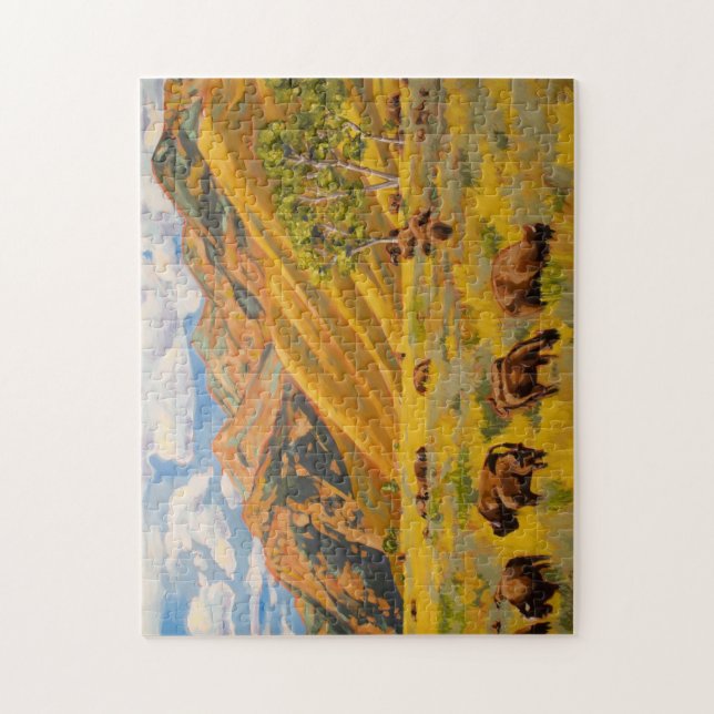 Bison, Jackson Hole Jigsaw Puzzle (Vertical)