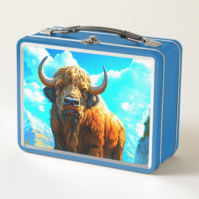 Bison Metal Lunch Box (Front)