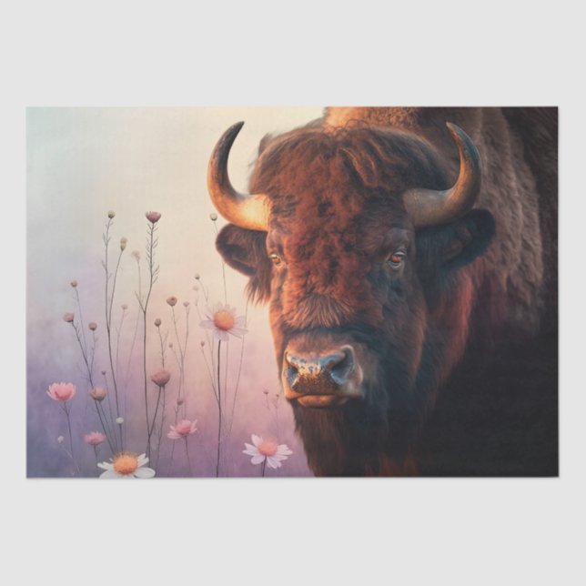 Bison Native American Buffalo Tissue Paper (Front)