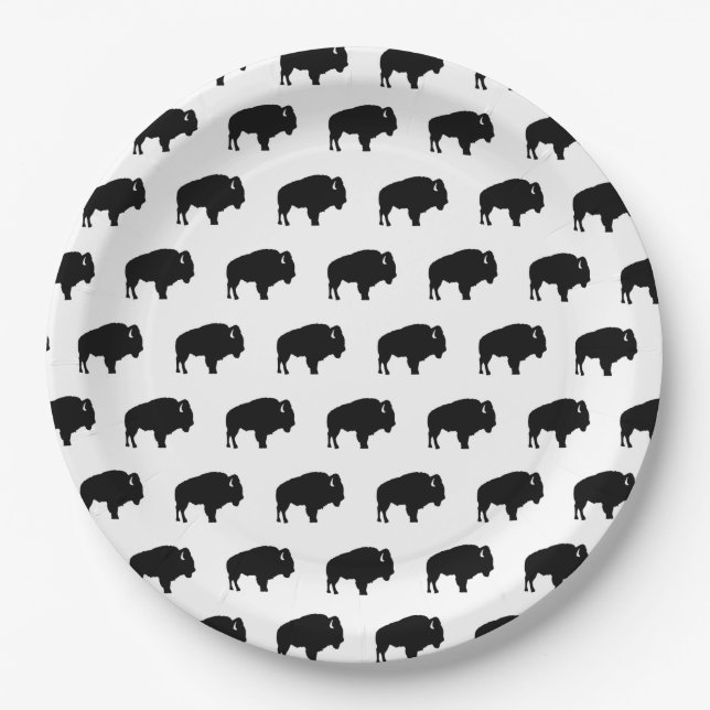 bison pattern paper plate (Front)