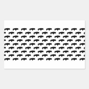 bison pattern rectangular sticker