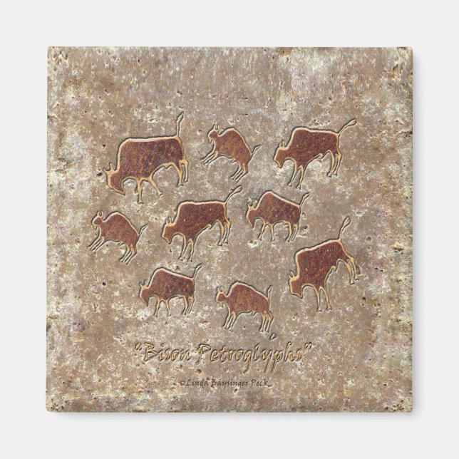 Bison Petroglyphs Magnet (Front)