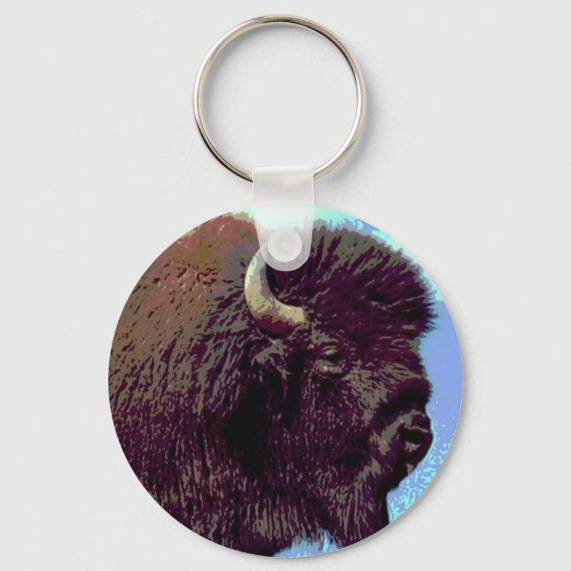 Bison Pop Art Key Ring (Front)