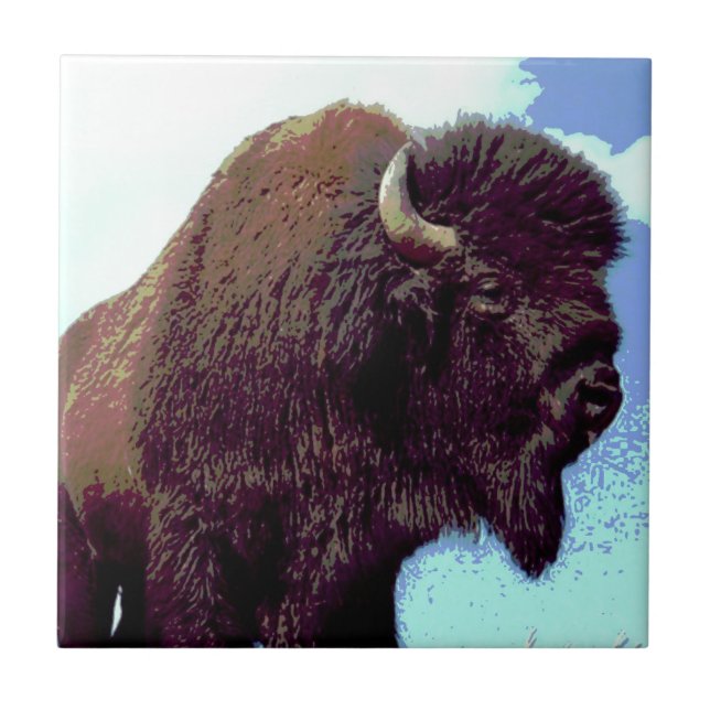 Bison Pop Art Tile (Front)