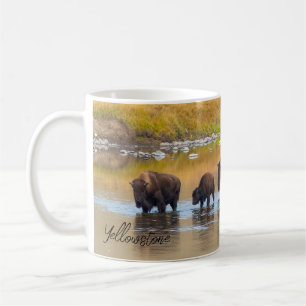 Bison River Crossing Yellowstone National Park Coffee Mug