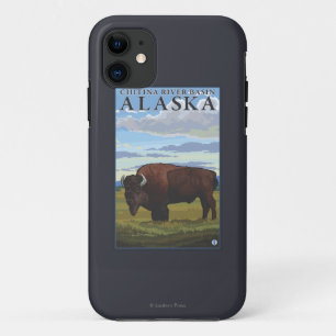 Bison Scene - Chitina River Basin, Alaska iPhone 11 Case