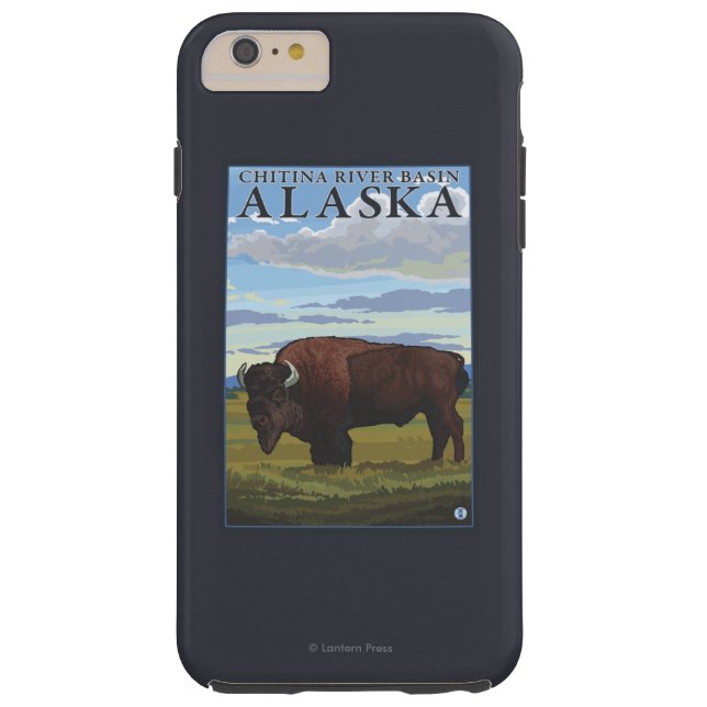 Bison Scene - Chitina River Basin, Alaska Case-Mate iPhone Case (Back)