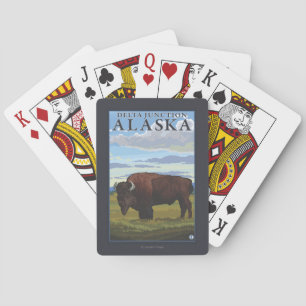 Bison Scene - Delta Junction, Alaska Playing Cards