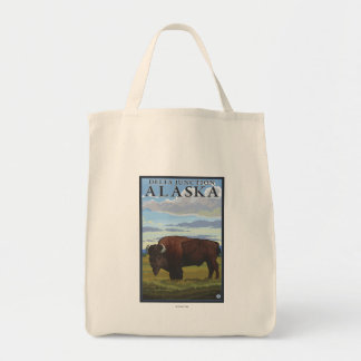 Bison Scene - Delta Junction, Alaska Tote Bag