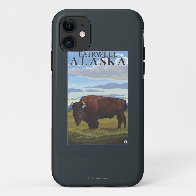 Bison Scene - Fairwell, Alaska Case-Mate iPhone Case (Back)