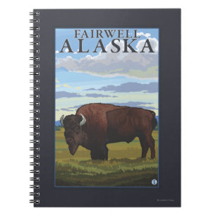 Bison Scene - Fairwell, Alaska Notebook