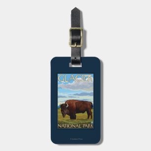 Bison Scene - Glacier National Park, MT Luggage Tag