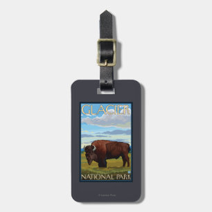 Bison Scene - Glacier National Park, MT Luggage Tag