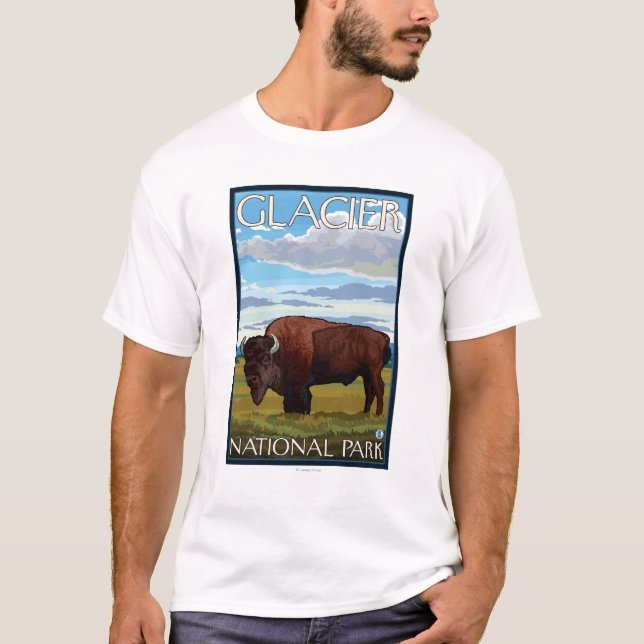 Bison Scene - Glacier National Park, MT T-Shirt (Front)