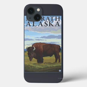 Bison Scene - McGrath, Alaska iPhone 13 Case