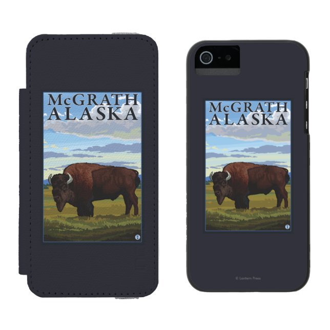 Bison Scene - McGrath, Alaska Incipio iPhone Wallet Case (Side by Side)