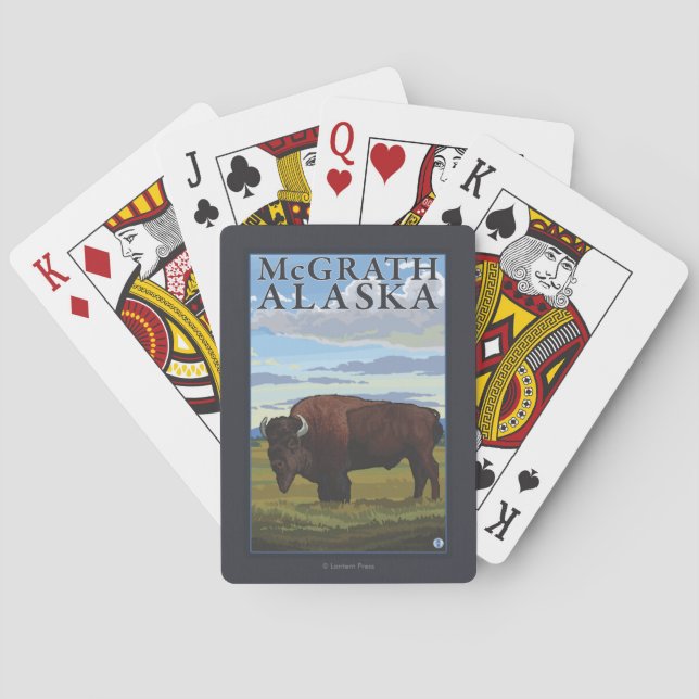 Bison Scene - McGrath, Alaska Playing Cards (Back)