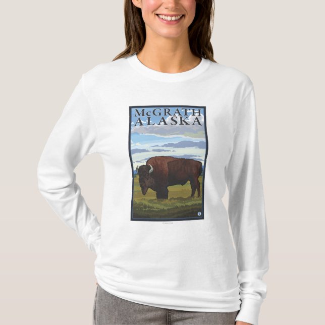 Bison Scene - McGrath, Alaska T-Shirt (Front)