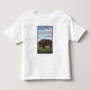 Bison Scene- Vintage Travel Poster Toddler T-Shirt