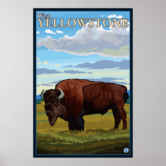Bison Scene - West Yellowstone, Montana Poster (Front)