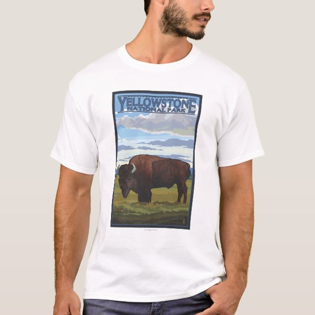 Bison Scene - Yellowstone National Park T-Shirt (Front)