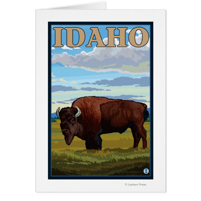 Bison SceneIdahoVintage Travel Poster (Front)
