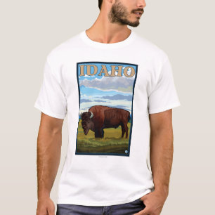 Bison SceneIdahoVintage Travel Poster T-Shirt