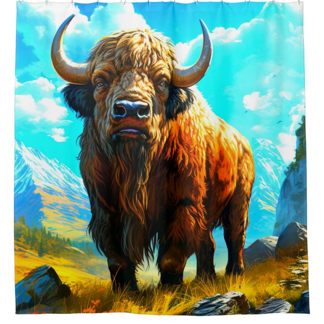Bison Shower Curtain (Front)