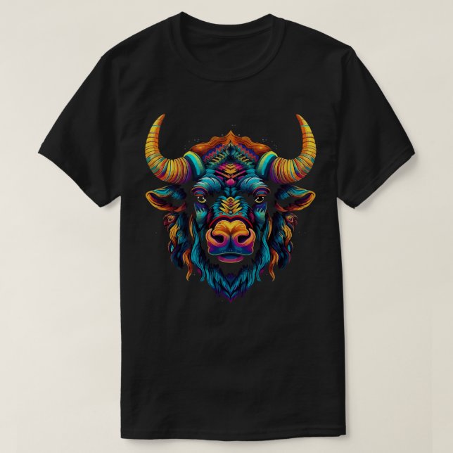 Bison Smiling T-Shirt (Design Front)