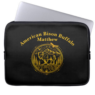 Bison Stands Majestically in a Natural Landscape Laptop Sleeve