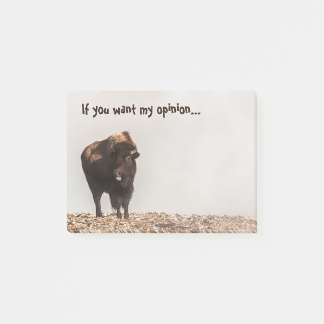 Bison Sticking His Tongue Out - Humour - Funny Post-it Notes (Front)