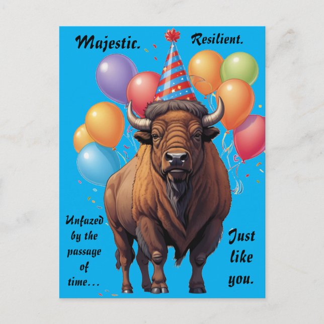 Bison Stoic Birthday wisdom Postcard (Front)
