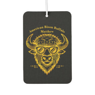 Bison Wearing Sunglasses With a Cool Expression Car Air Freshener