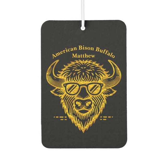 Bison Wearing Sunglasses With a Cool Expression Car Air Freshener (Front)